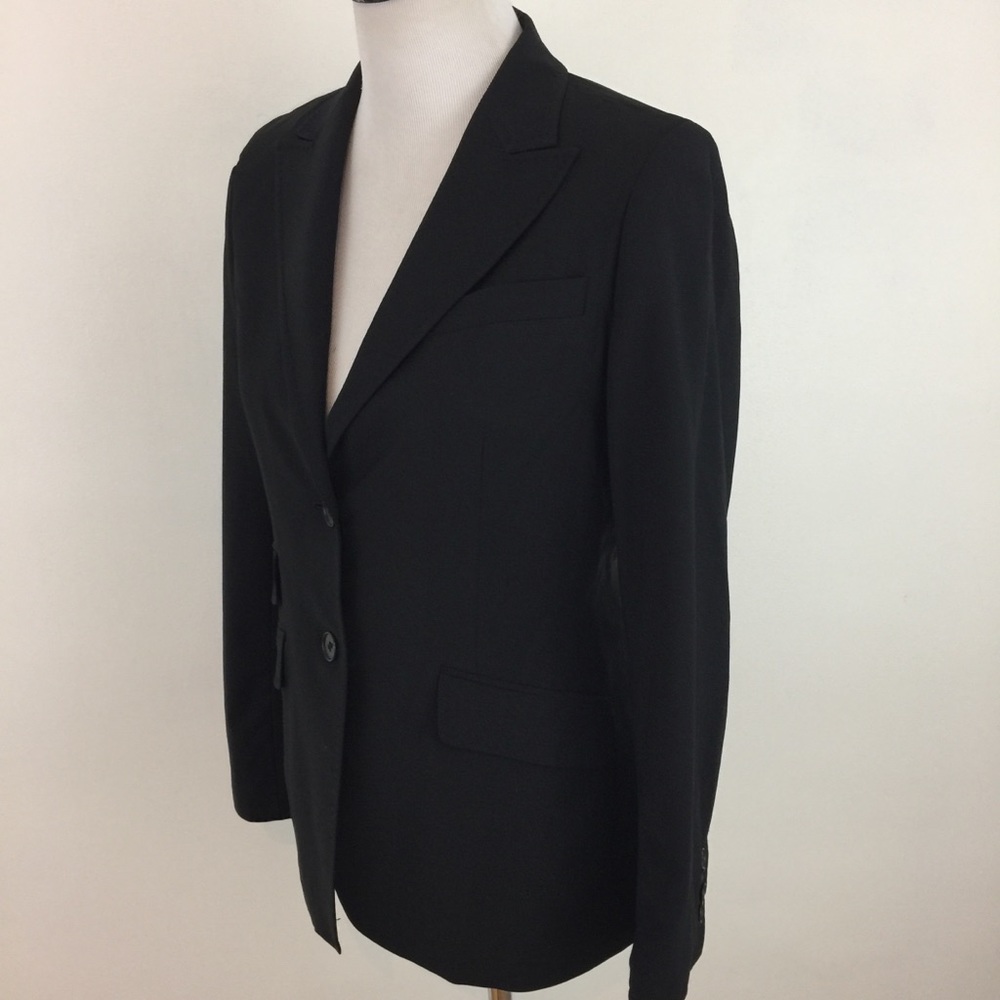 Talbots Jacket Blazer Black Lined Wool Blend Sz 6 - image 6